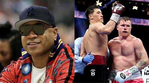 LL Cool J (left), Dmitry Bivol & Canelo Alvarez (right) [images courtesy of Getty]