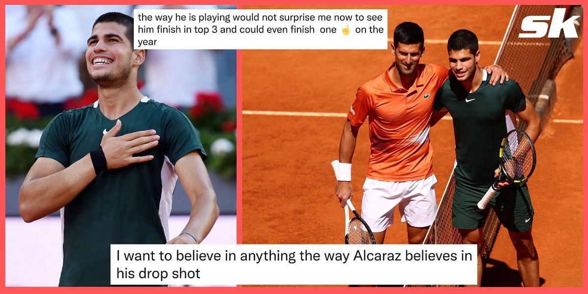 Fellow tennis players congratulated Carlos Alcaraz after his victory over Novak Djokovic