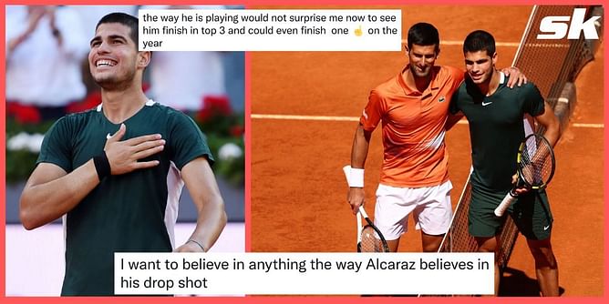 "So exciting to see another Spanish teenager work his way, takes me back to when Rafa started his journey" - Tennis players react to Carlos Alcaraz beating Novak Djokovic in Madrid