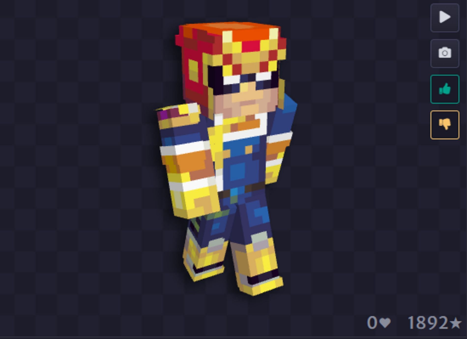 The Blue Falcon&#039;s pilot is ready to race with this skin (Image via NameMC)