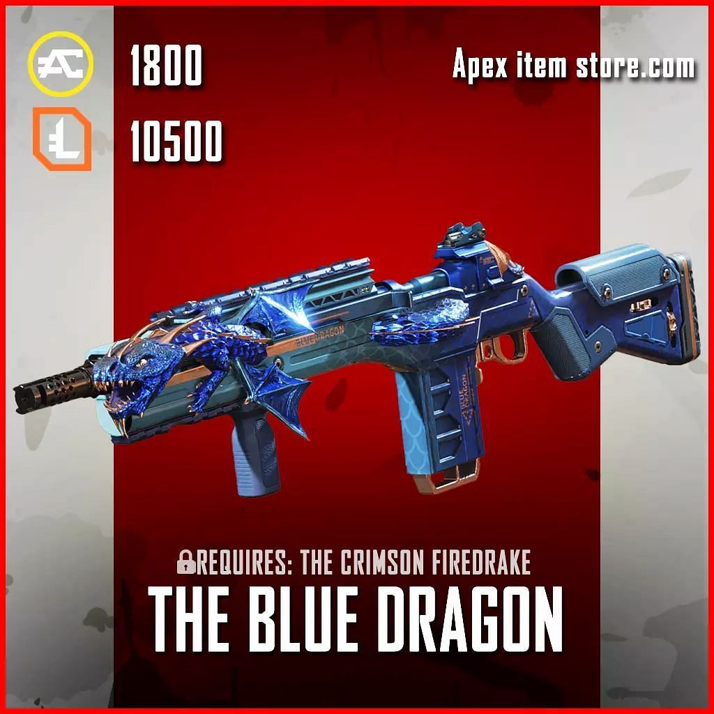 The Blue Dragon is a blue variant of The Crimson Firedrake in Apex Legends (Image via apexitemstore.com)