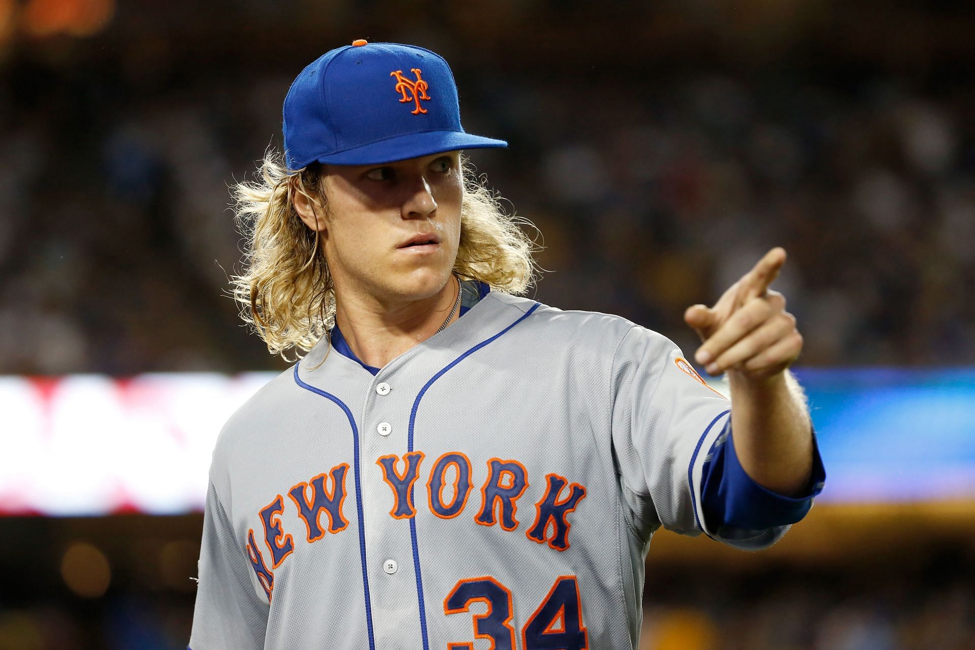 Noah Syndergaard pitched for the New York Mets from 2015-2021. He now pitches for the Los Angeles Angels.