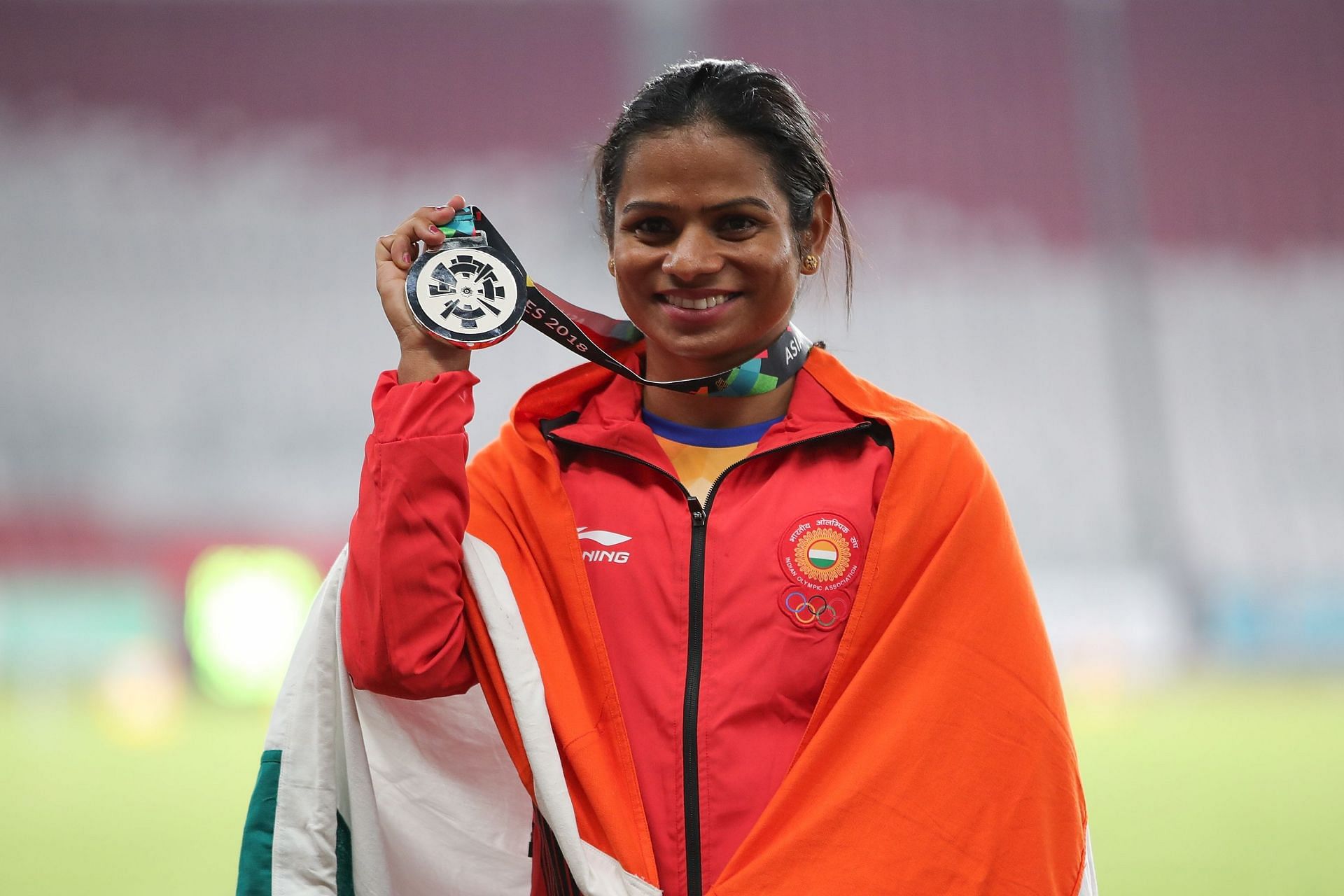 Dutee Chand at the 2018 Asian Games (Image courtesy: Getty Images)