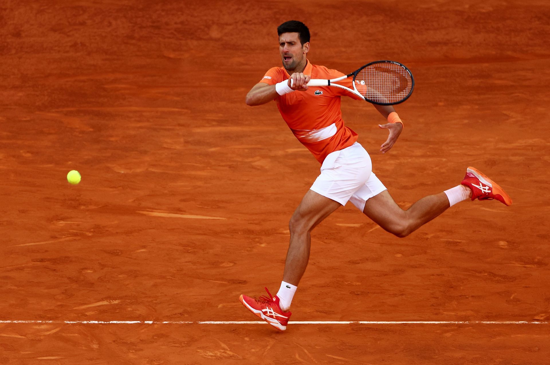 Novak Djokovic in action at the Mutua Madrid Open