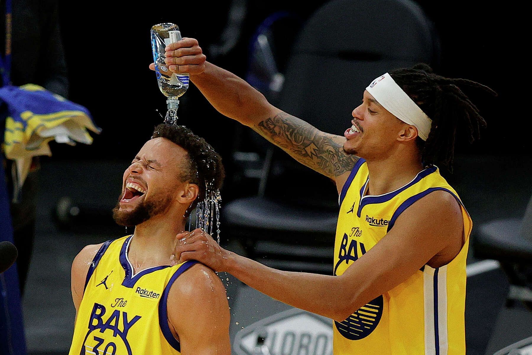 The Golden State Warriors&#039; on-court celebrations are starting to grate on the nerves of opposing fans. [Photo: SFGATE]