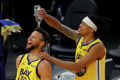 The Golden State Warriors' on-court celebrations are starting to grate on the nerves of opposing fans. [Photo: SFGATE]