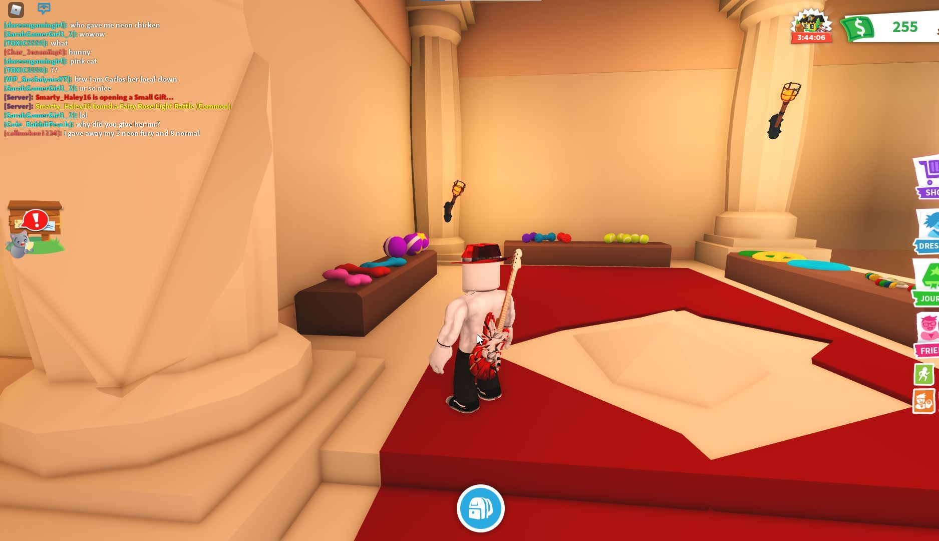 There are several toys and pets around the Vault (Image via Roblox)