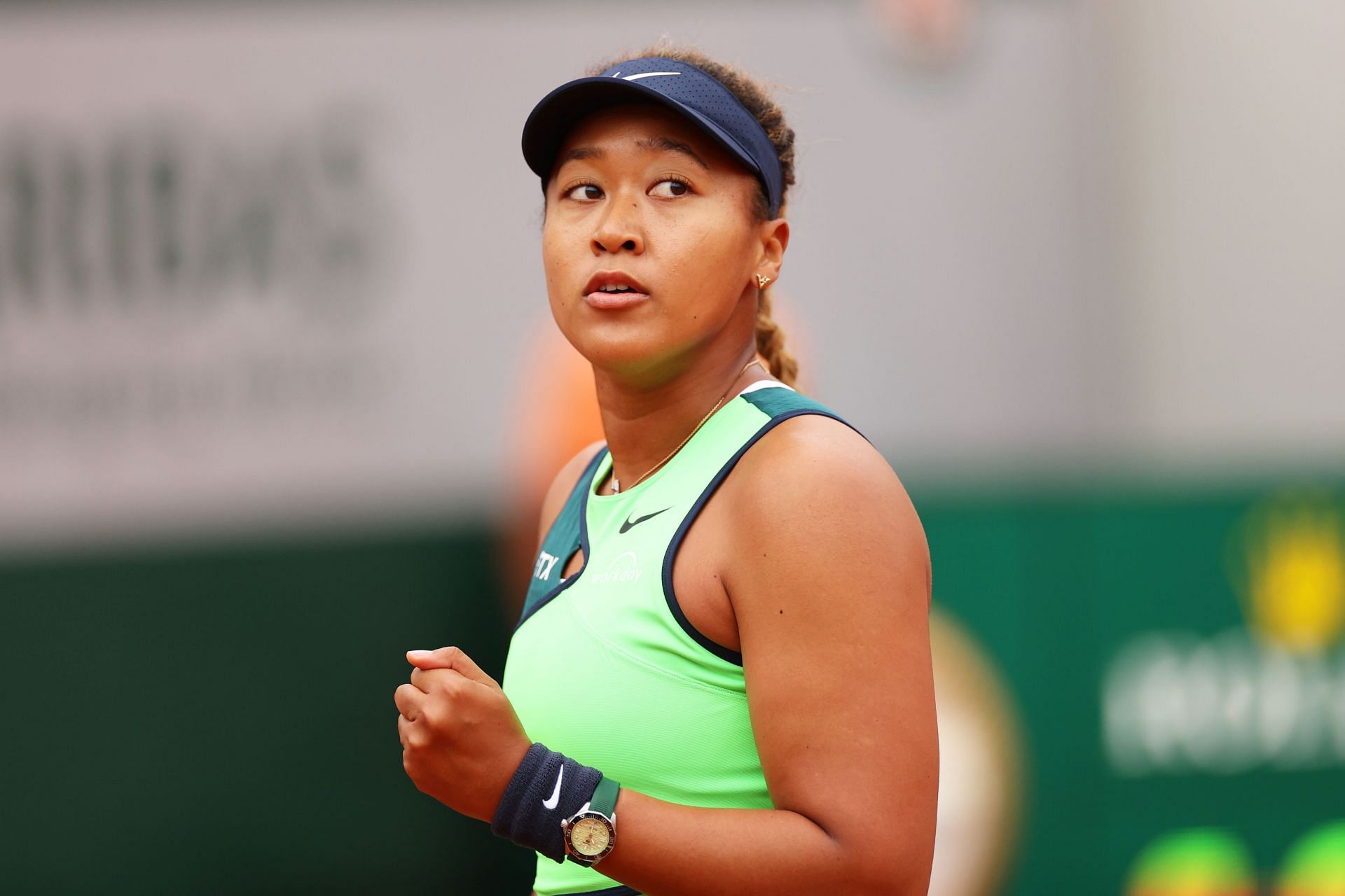 Osaka in action at the 2022 French Open