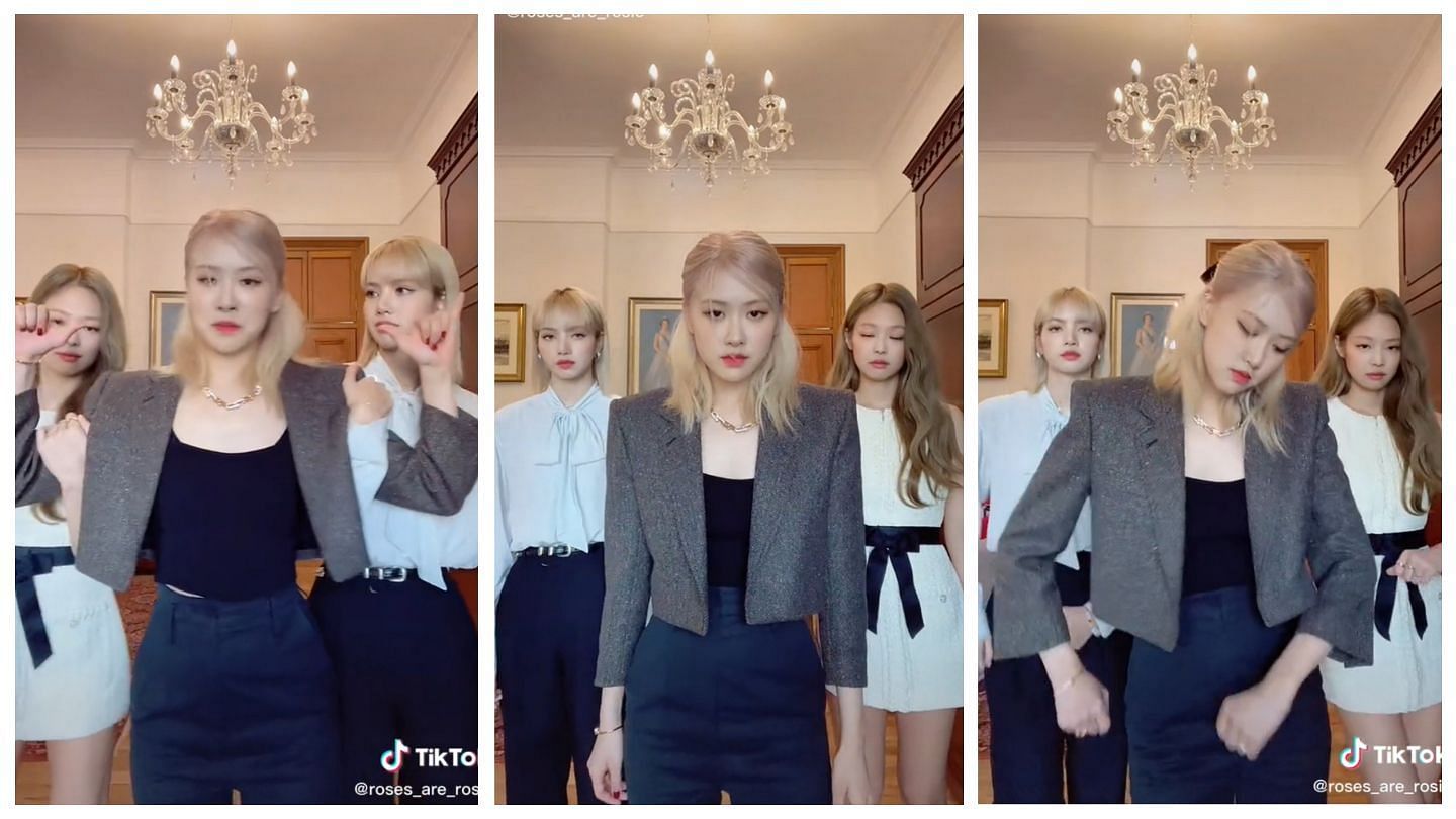 Blackpink has joined the &quot;Jiggle Jiggle&quot; trend (Image via @roses_are_rosie/TikTok)