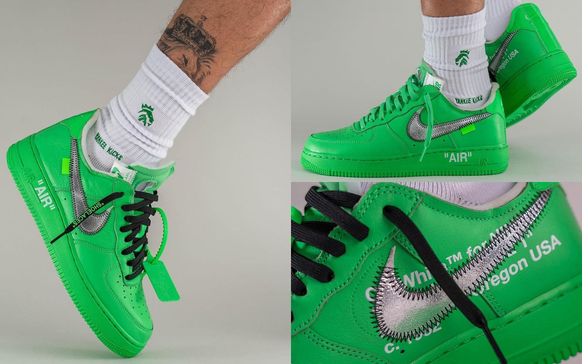 Off-White x Nike Air Force 1 Low Green: Release date, price, and more  details explored