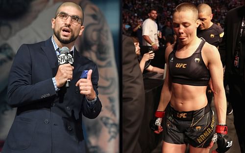 Ariel Helwani (L) and Rose Namajunas (R)