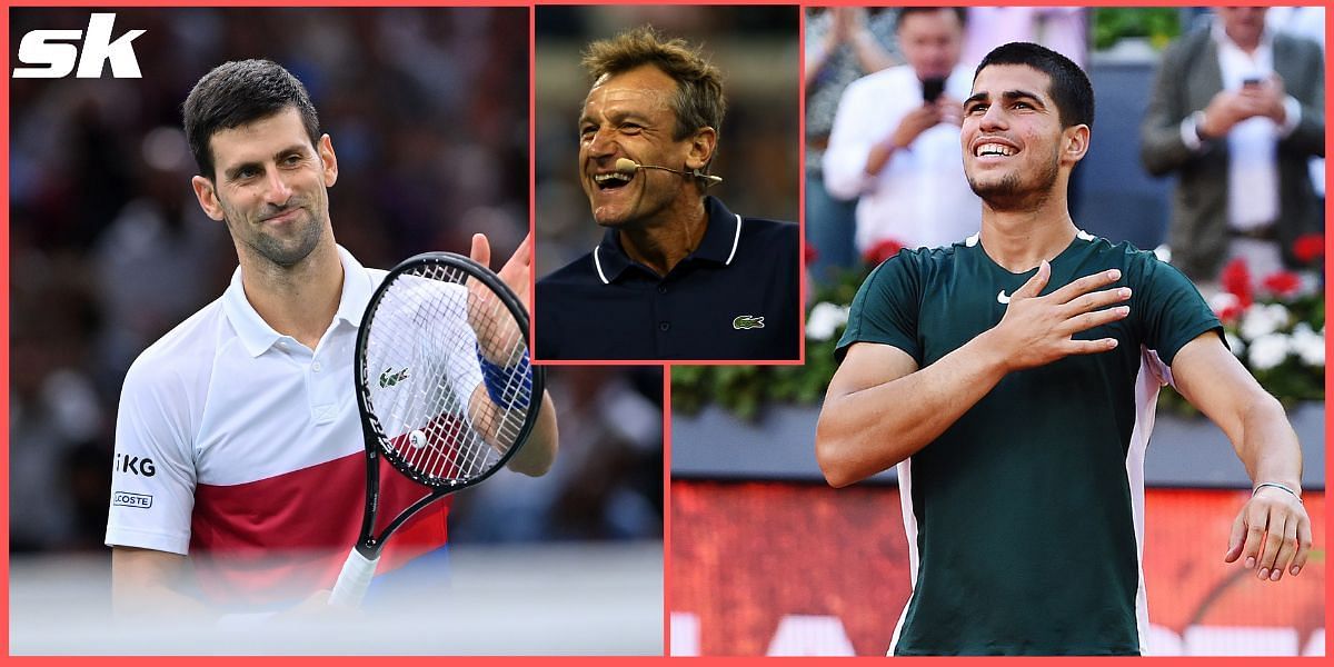 Mats Wilander (inset) makes his pick between Novak Djokovic and Carlos Alcaraz for the world&#039;s best player
