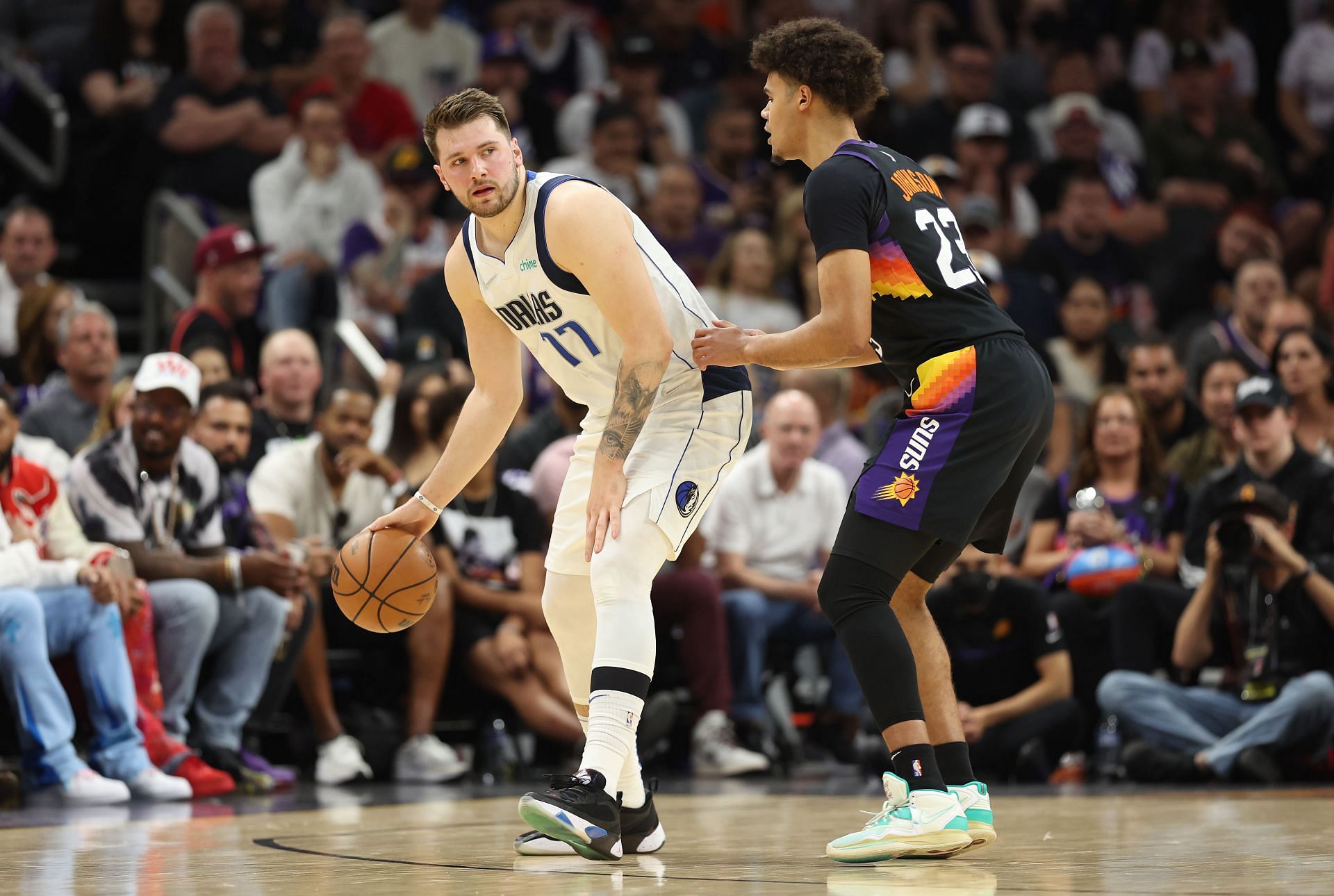Luka Doncic in action in Game 7 against the Phoenix Suns.