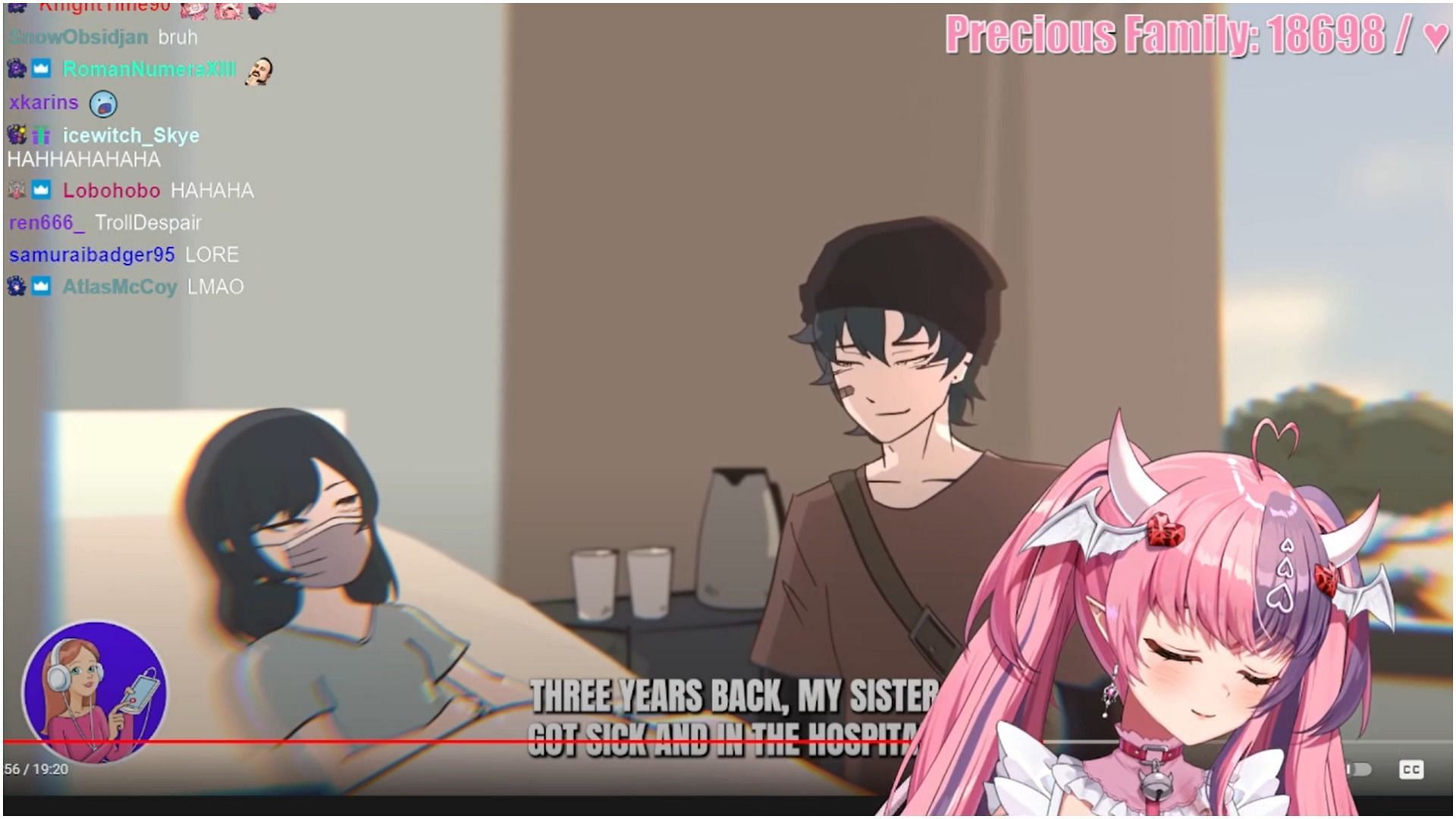 Ironmouse makes an accidental appearance in an anime on livestream (Image via- Ironmouse/Twitch)