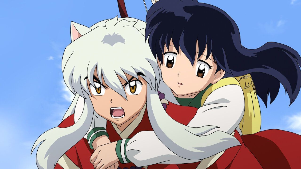 Inuyasha (left) and Kagome (right) as seen in the series&#039; anime (Image via Sunrise Studios)