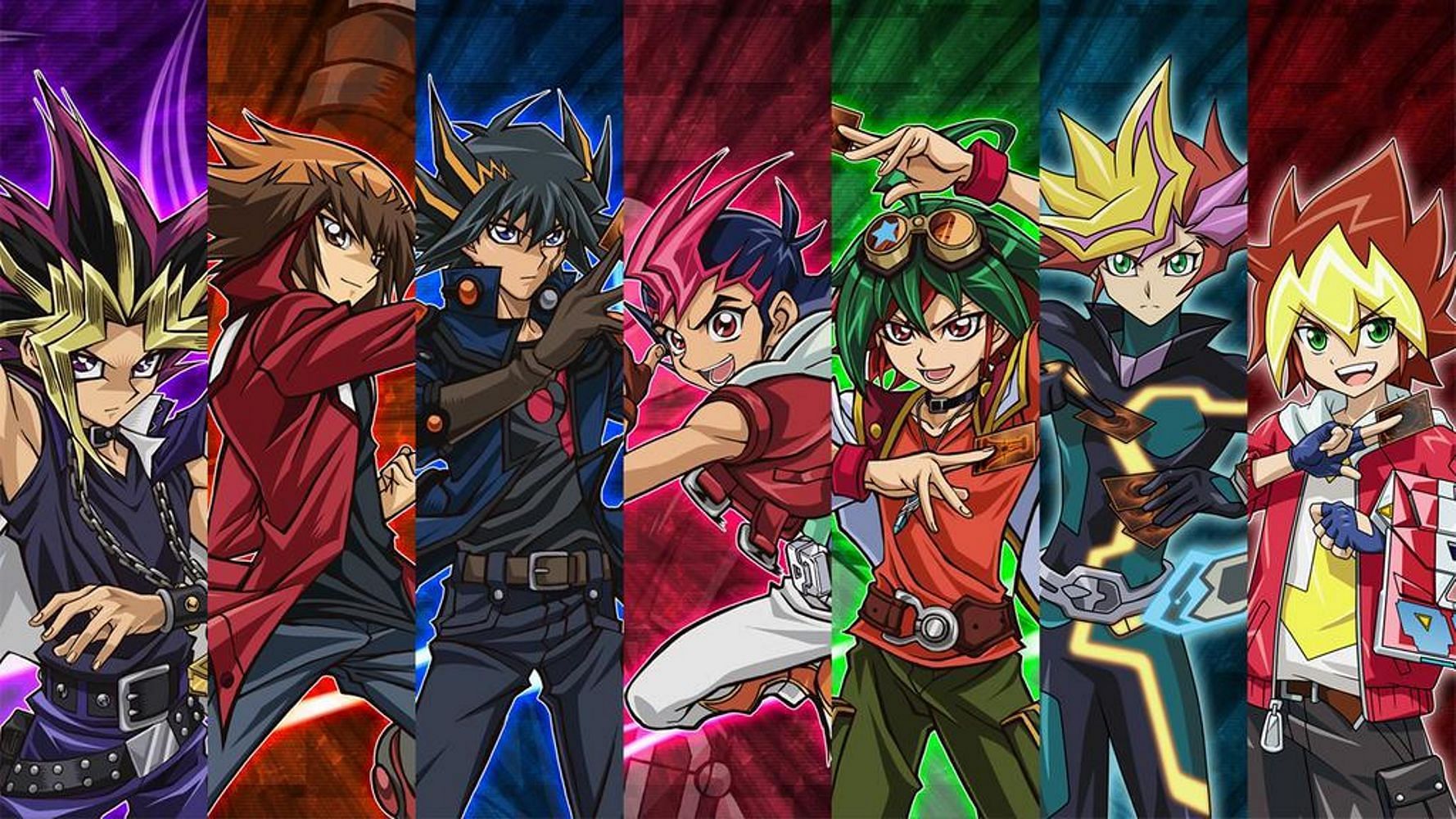 Various protagonists from the Yu-Gi-Oh TV shows (Image via c4lance (Deviant Art))