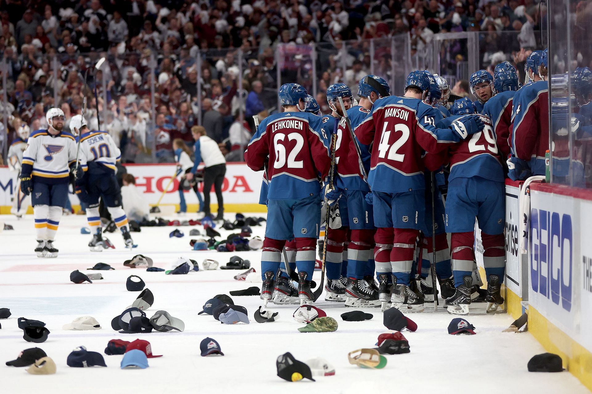 Nathan MacKinnon notched his first career playoff hat trick in Game 5.