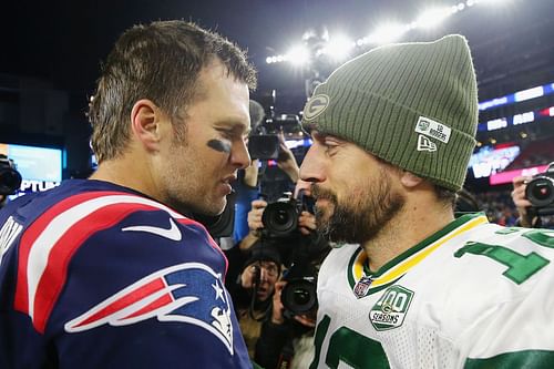 Quarterbacks Tom Brady and Aaron Rodgers