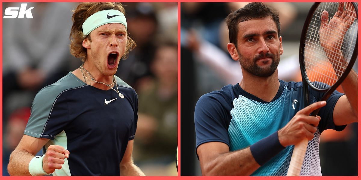 Andrey Rublev takes on Marin Cilic in the quarterfinals of the French Open