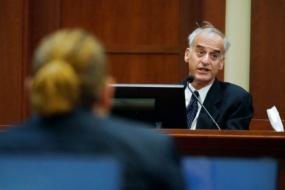 Dr. David Spiegel was cross-examined by Johnny Depp&rsquo;s attorney Wayne Dennison (Image via Getty Images)