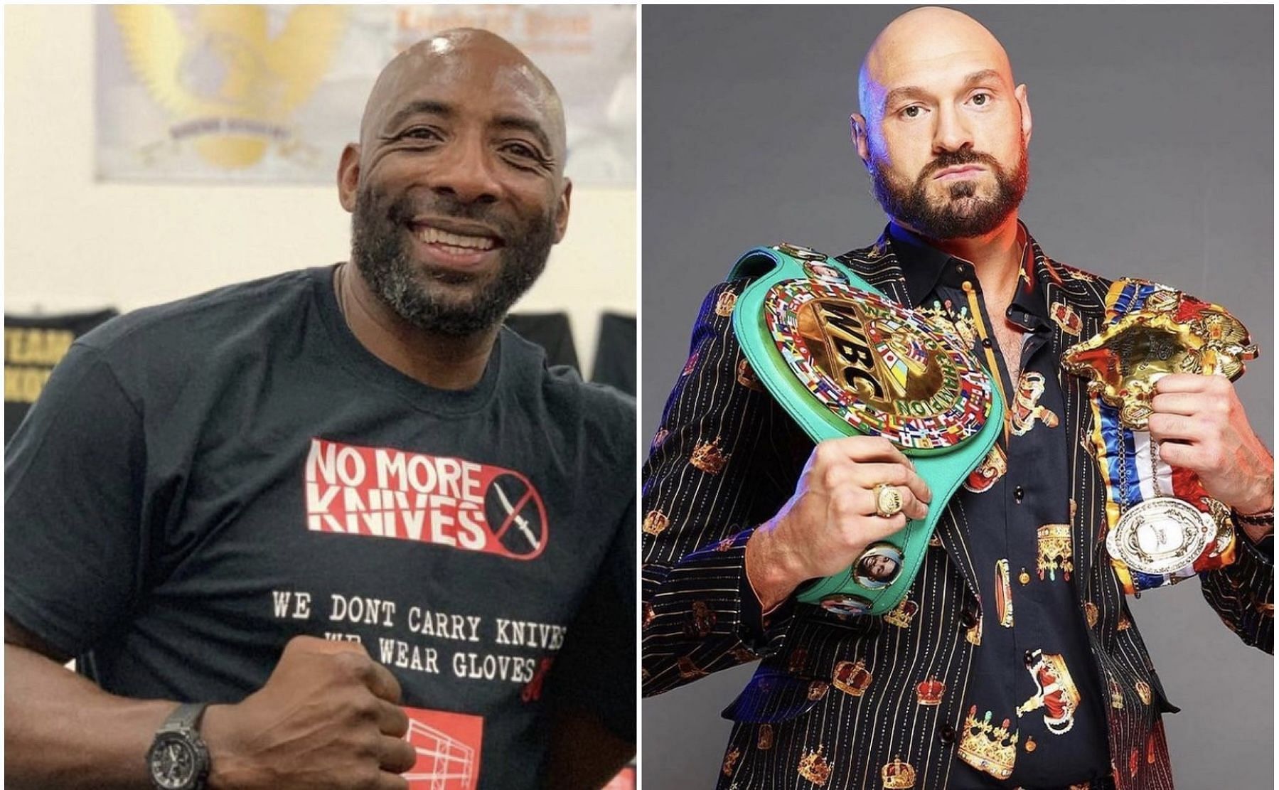 Johnny Nelson (left), Tyson Fury (right)