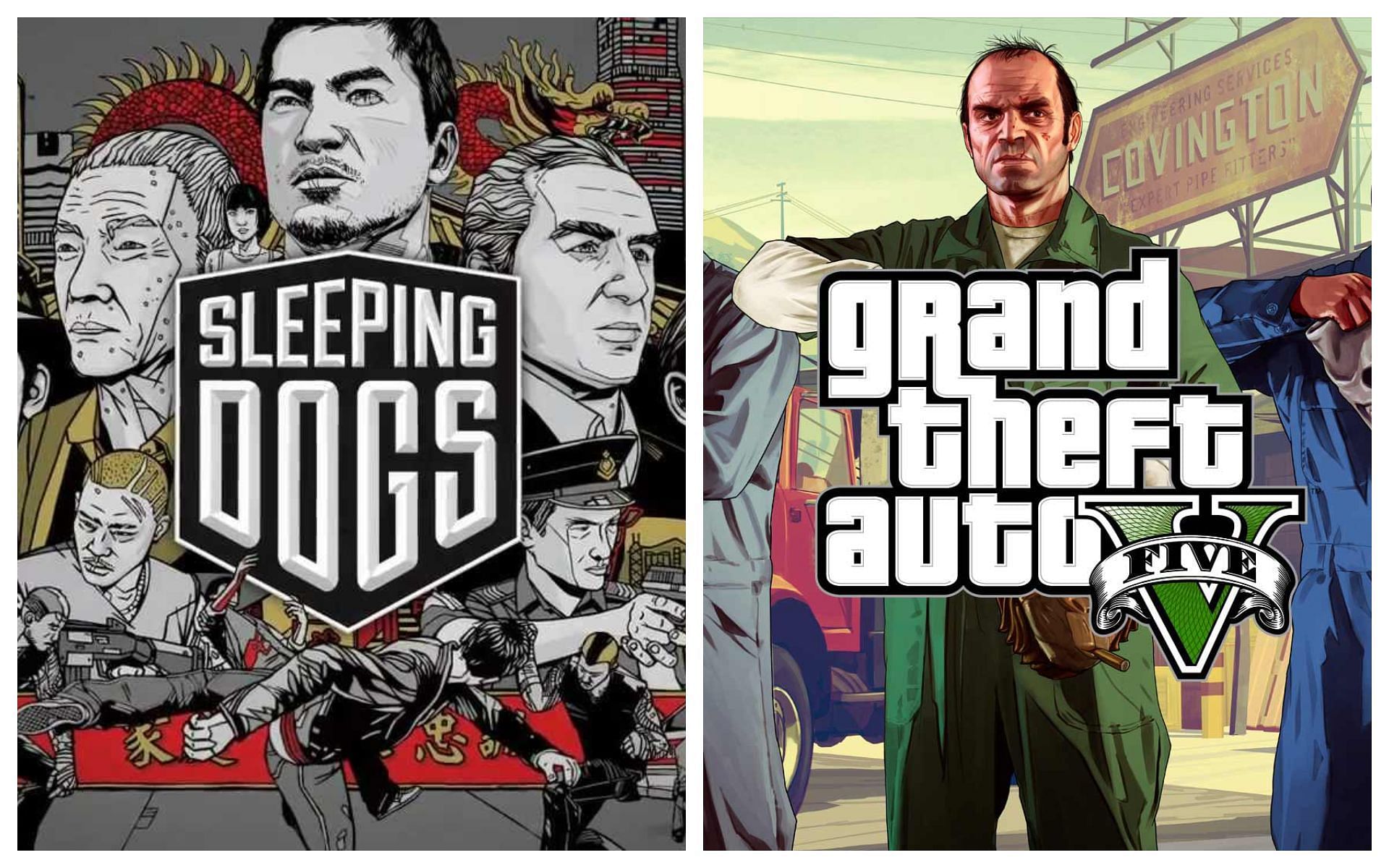 Similarities and differences between GTA 5 and Sleeping Dogs (Images via Square Enix and Rockstar Games)