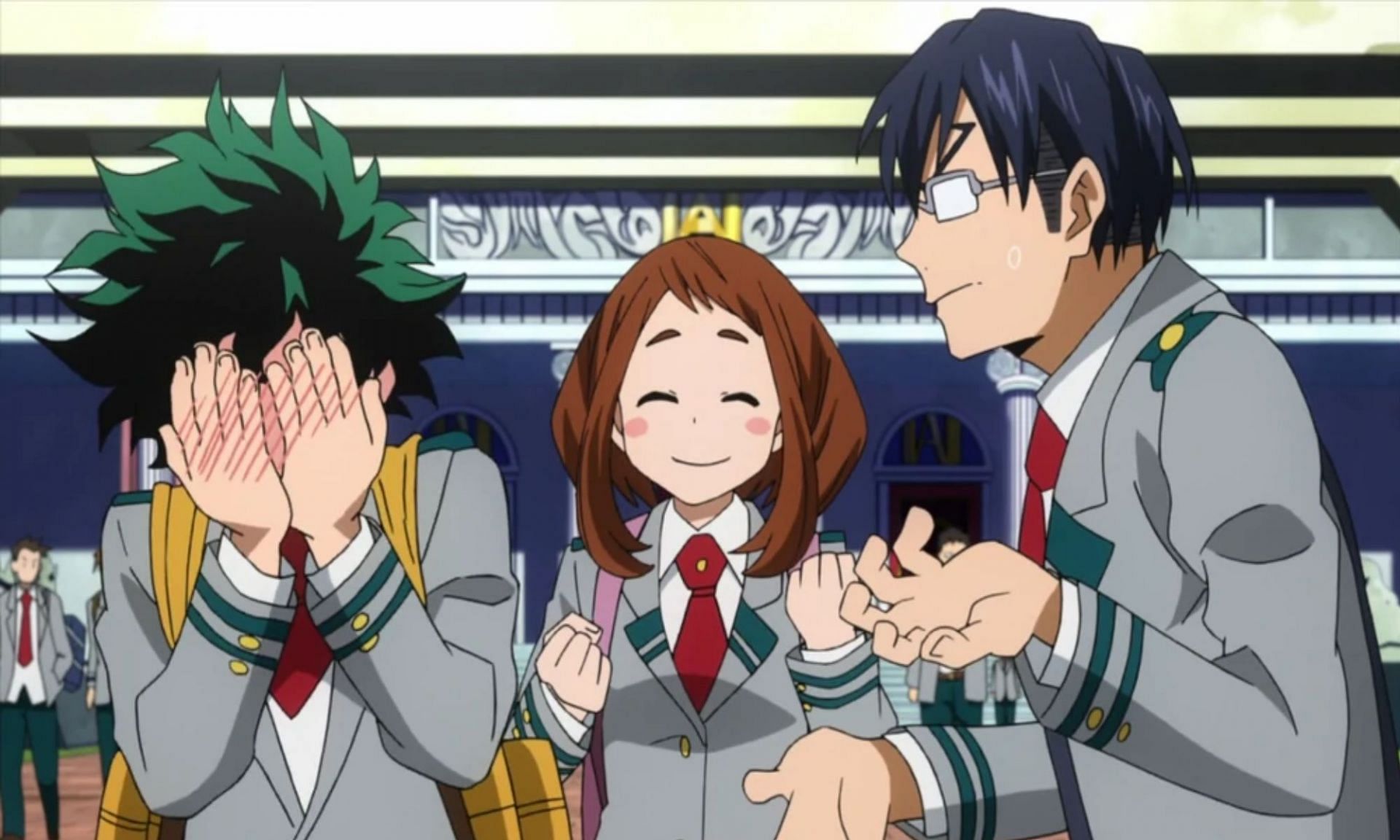 Deku and his friends having a moment together (Image via Studio Bones)