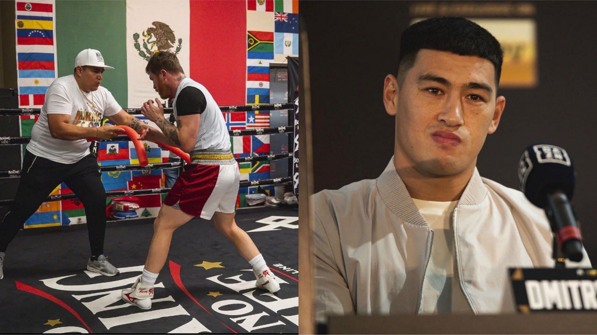 Eddy Reynoso and Canelo Alvarez (left), Dmitry Bivol (right)