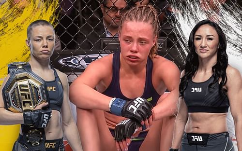 Rose Namajunas and Carla Esparza (right) [Image Courtesy: ufc.com and @UFC - Ultimate Fighting Championship on YouTube]