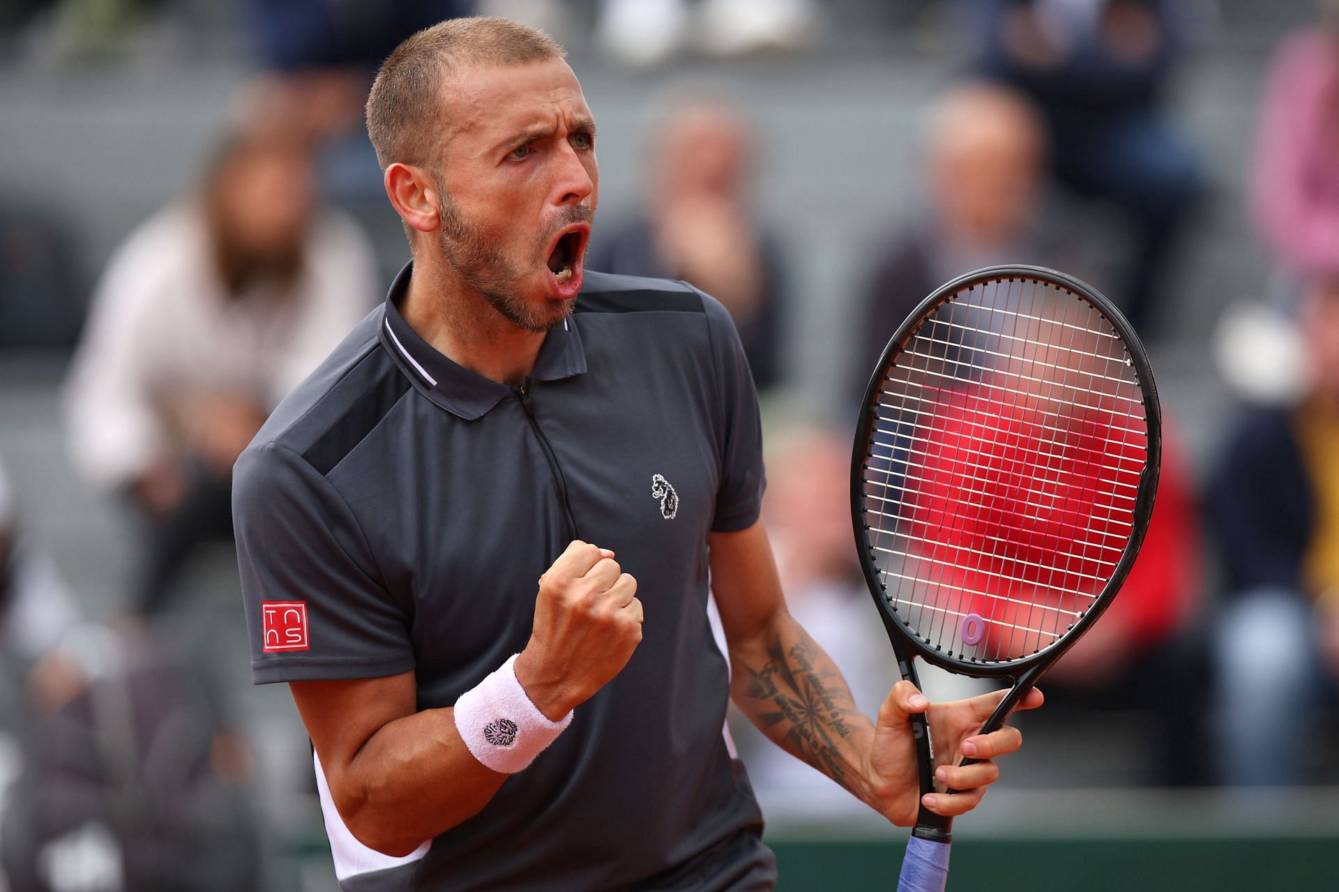 Dan Evans at the 2022 French Open - Day Two