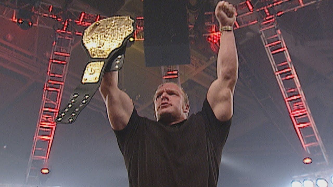 Triple H became the first World Heavyweight Champion after Eric Bischoff gave him the title