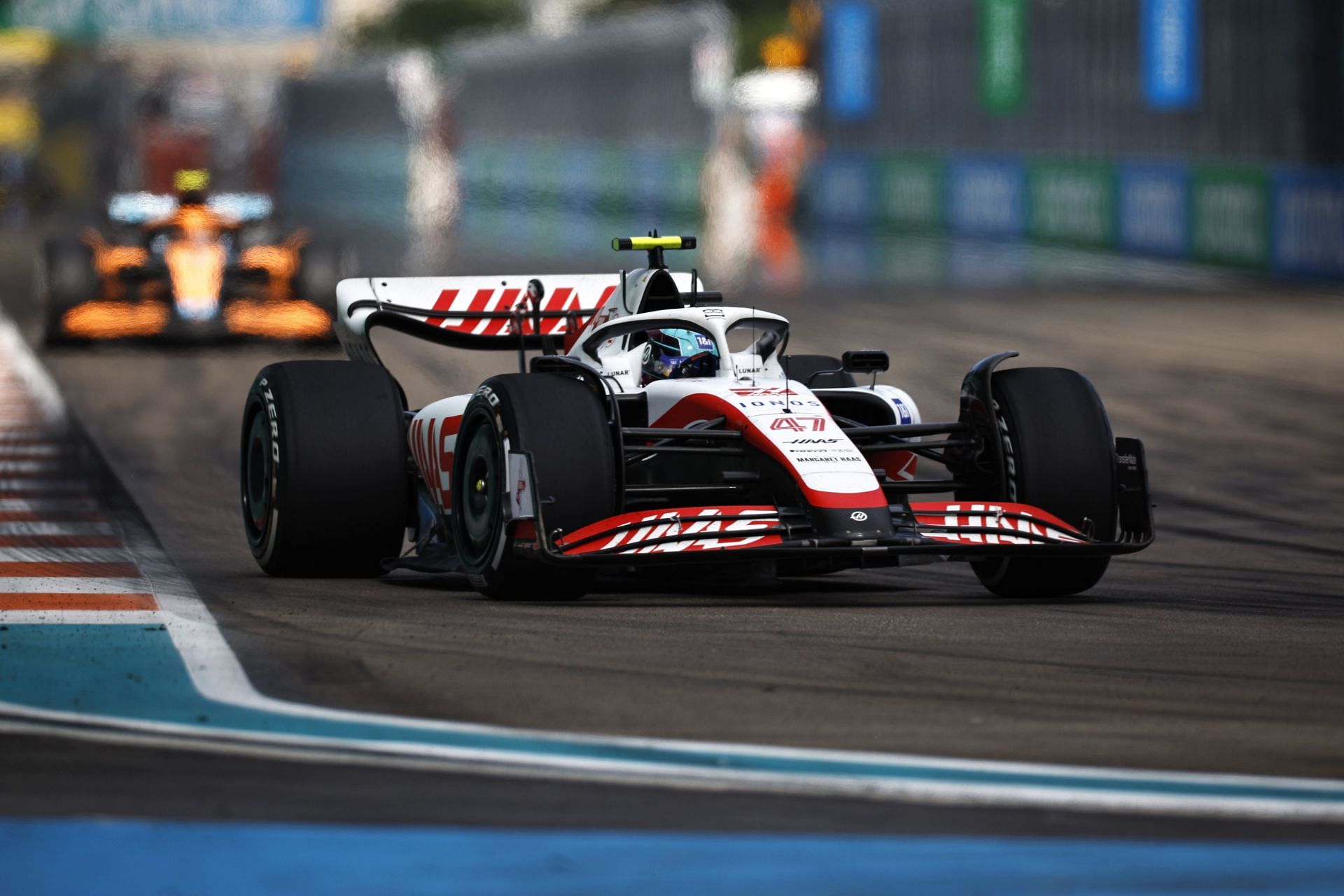 Haas F1 driver Mick Schumacher in action during the 2022 F1 Miami GP (Photo by Chris Graythen/Getty Images)