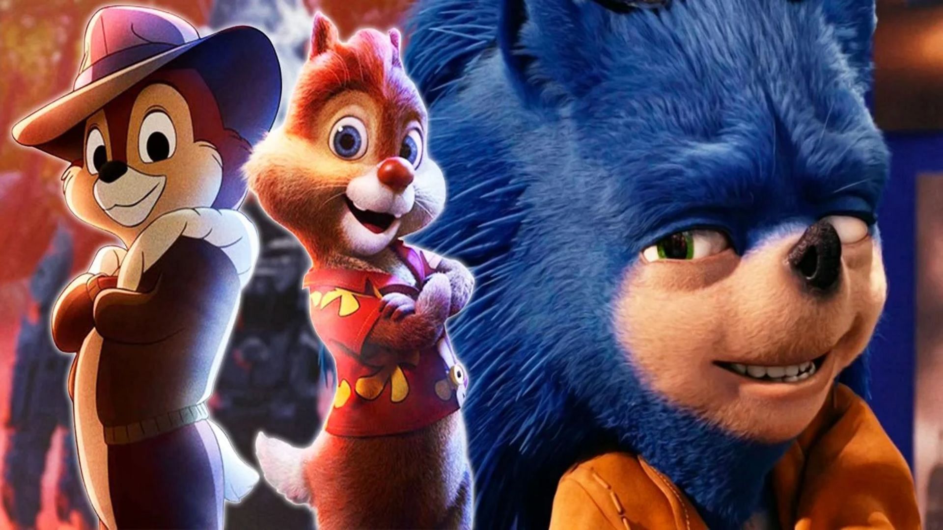 The scrapped 'Ugly Sonic' movie design has a cameo in the new Chip 'n Dale  film