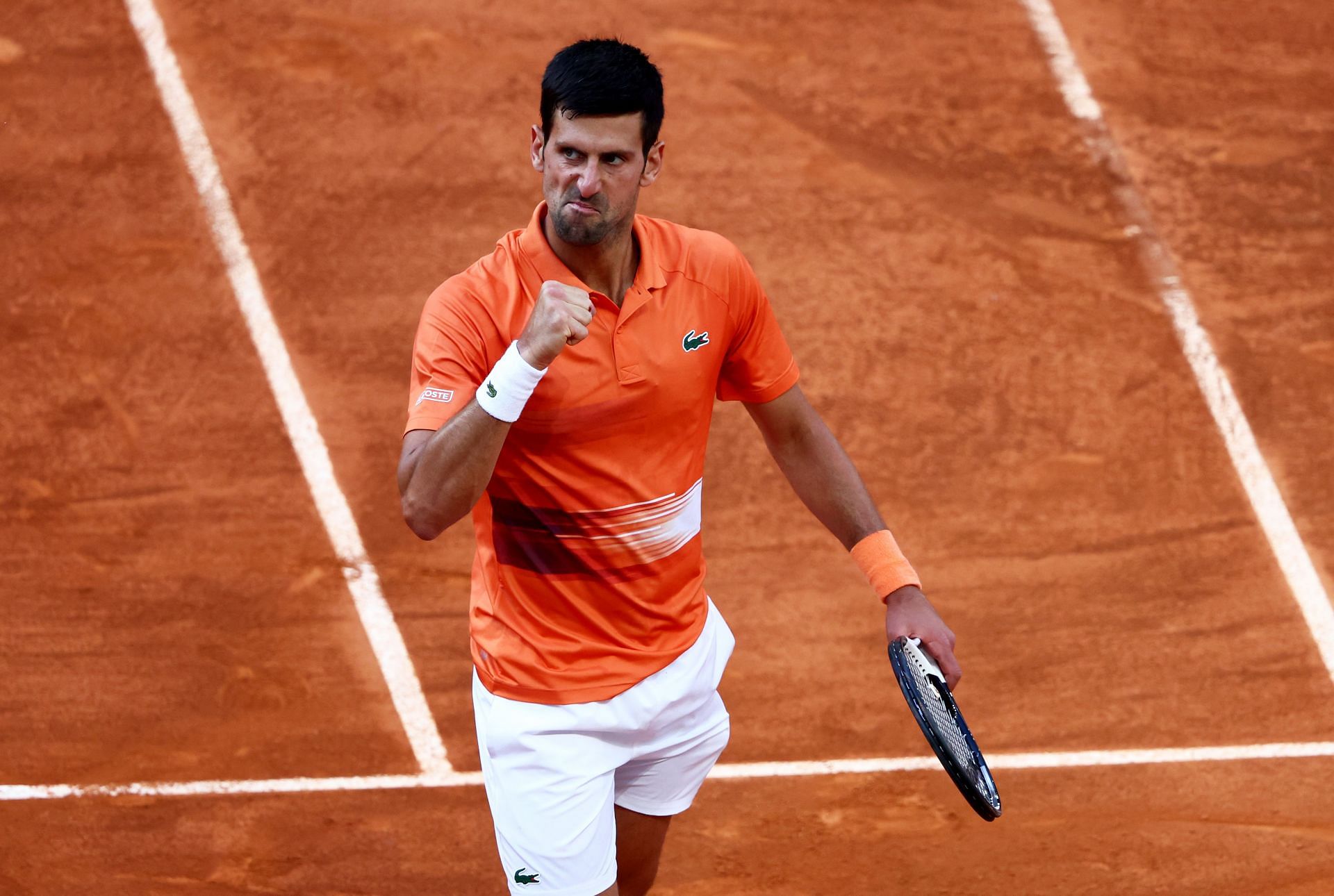The Serb in action at the Madrid Open 
