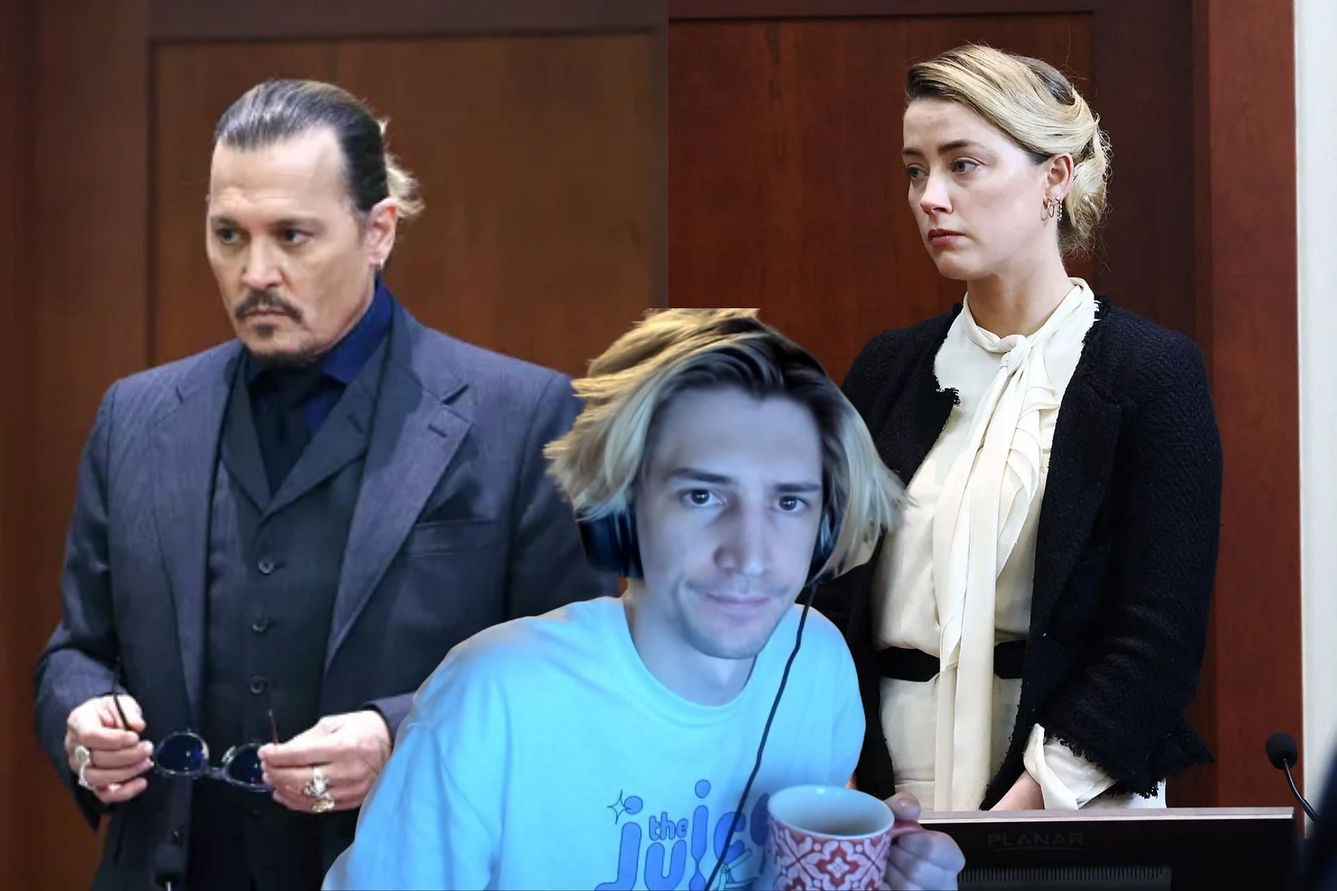 Twitch streamer xQc reacts to Johnny Depp-Amber Heard court hearing (Image via- Sportskeeda)