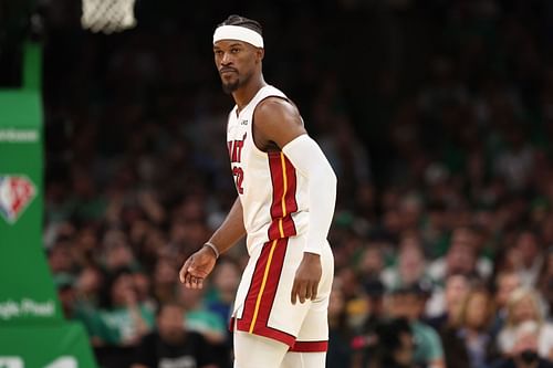 Jimmy Butler in action during Miami Heat v Boston Celtics - Game Six