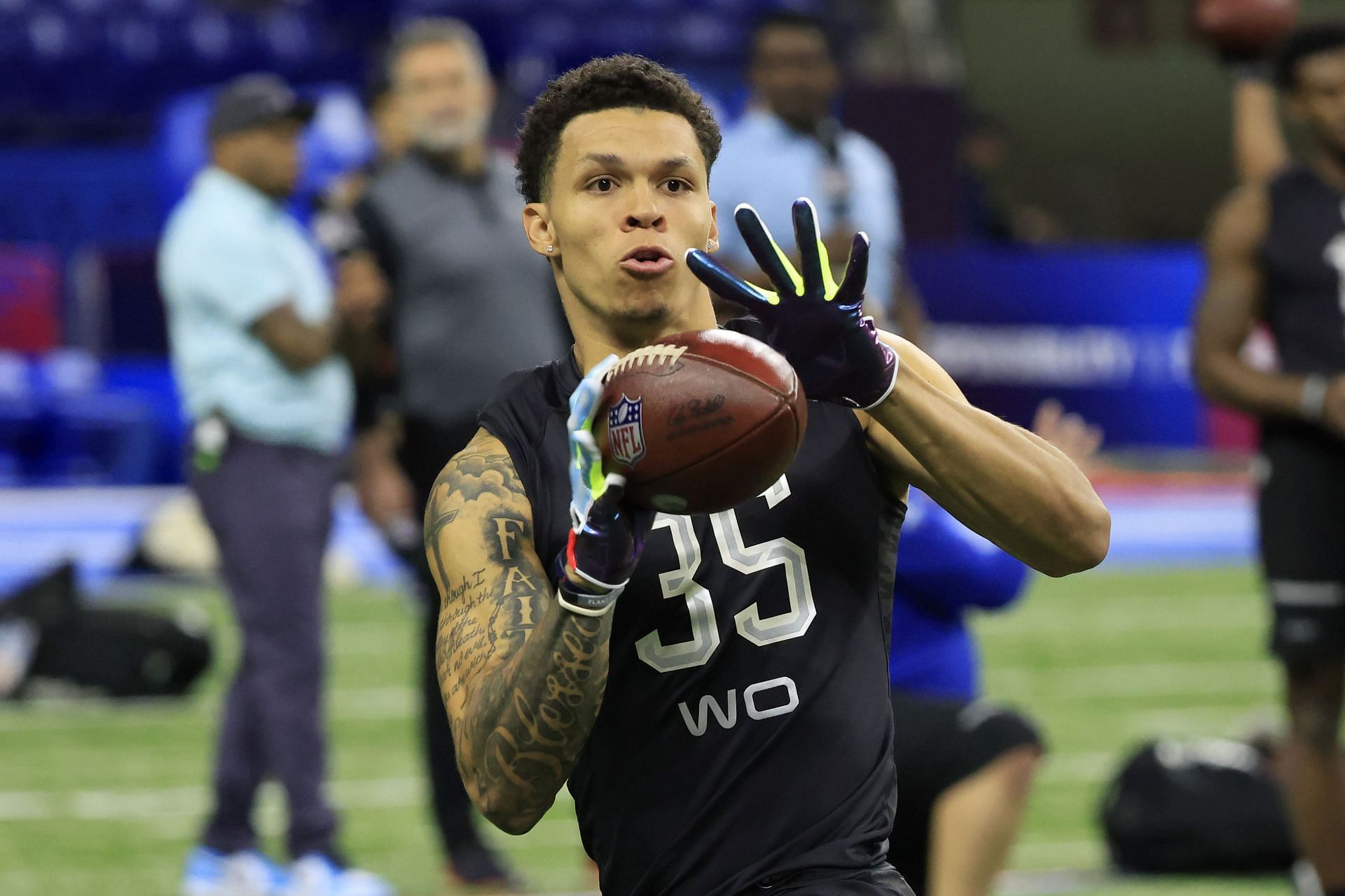 Christian Watson at the NFL Combine
