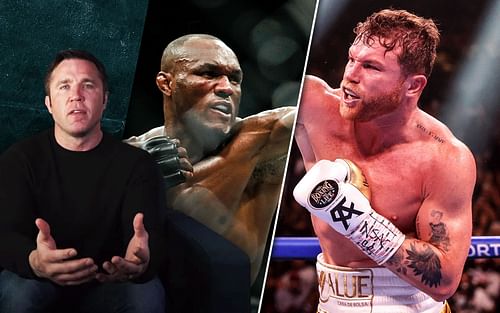 Chael Sonnen (left), Kamaru Usman (center) & Canelo Alvarez (right) [Image Credits- @Chael Sonnen on YouTube]