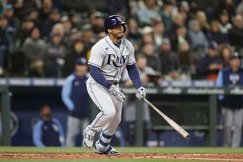 Tampa Bay Ray  Wander Franco at bat