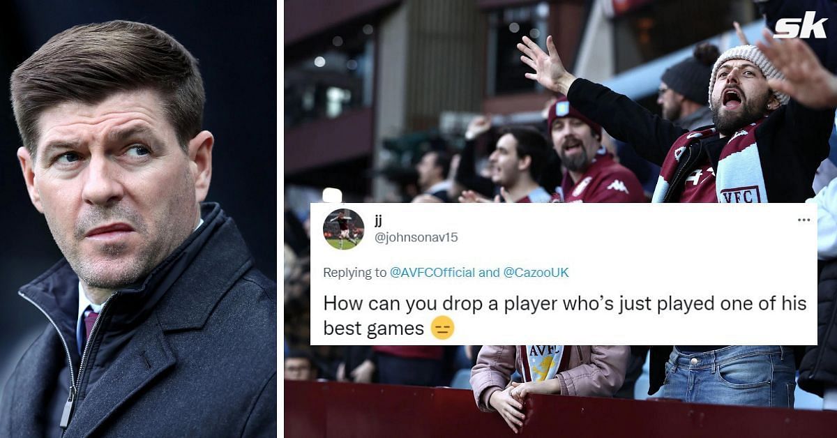 Aston Villa fans rage at Steven Gerrard for the star&#039;s omission against Liverpool