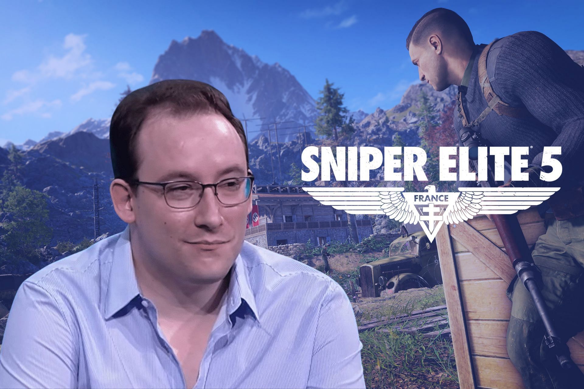 Twitch streamer MOONMOON had a hilarious end to a recent Sniper Elite 5 Axis Invasion (Image via Sportskeeda)
