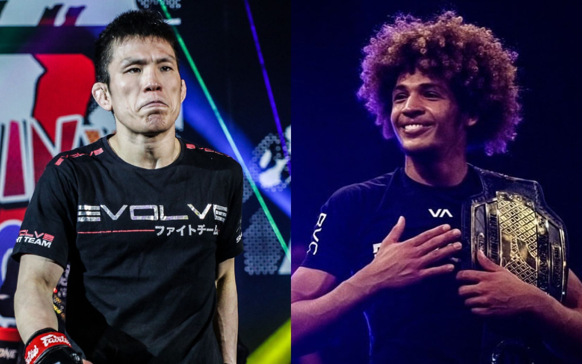 Kade Ruotolo (right) plans to bring out his whole arsenal when he makes his ONE Championship debut against Shinya Aoki (left). [Photos ONE Championship, Ruotolo brothers Instagram]