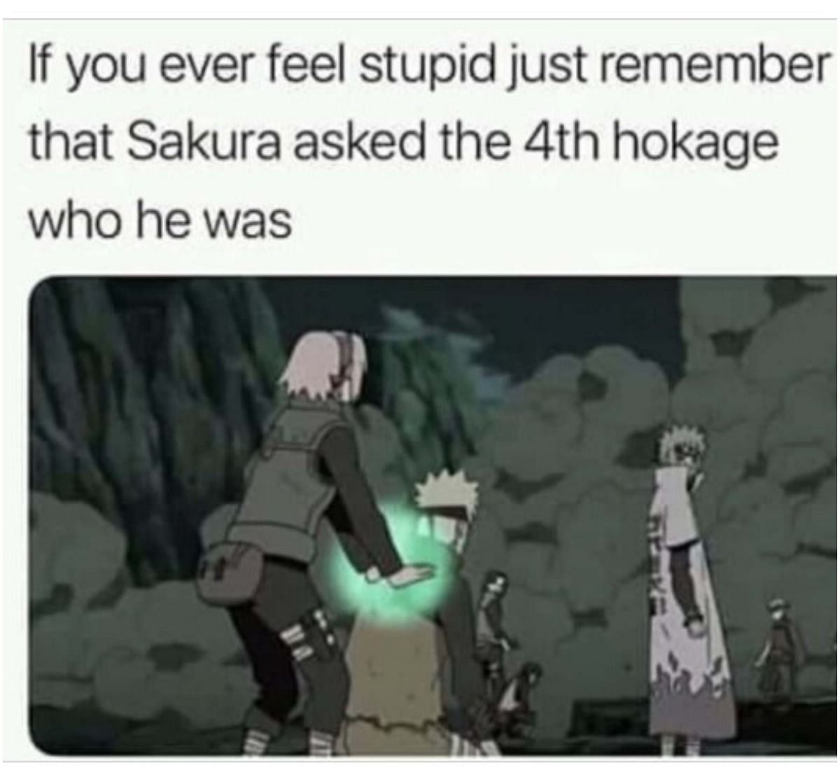 Sakura asking the 4th Hokage who he was (Image via Reddit)