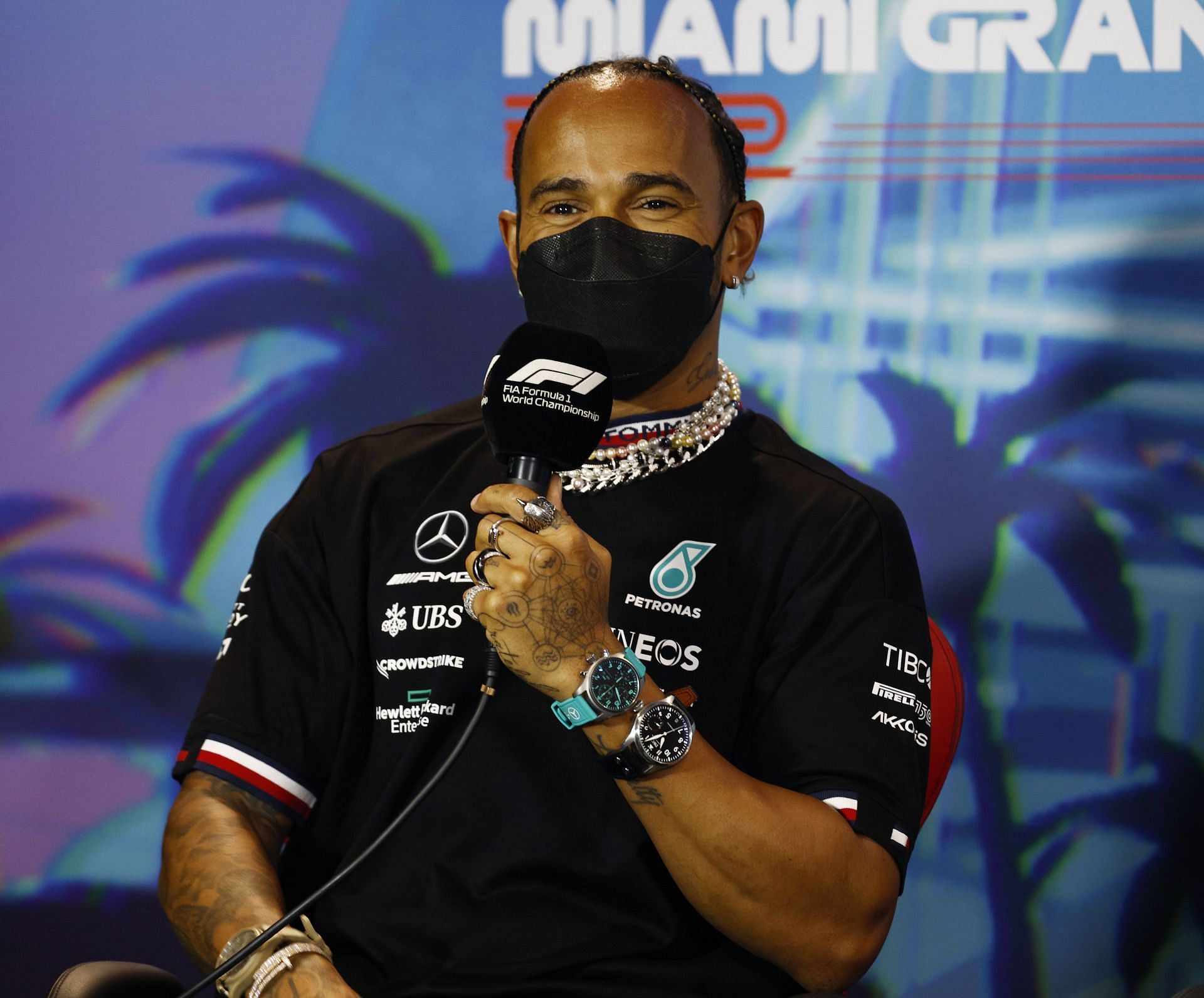The Mercedes driver now has the exemption to wear his jewelry
