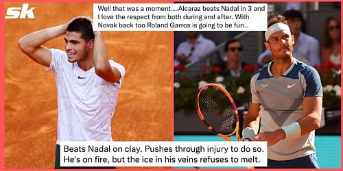 Tennis fans lost their minds over Carlos Alcaraz's remarkable victory over Rafael Nadal in Madrid