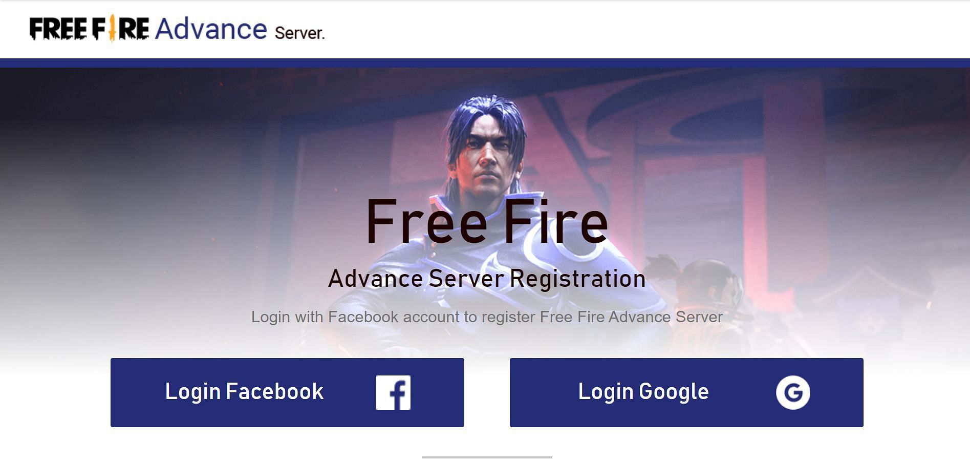 Sign in to register for Advance Server (Image via Garena)