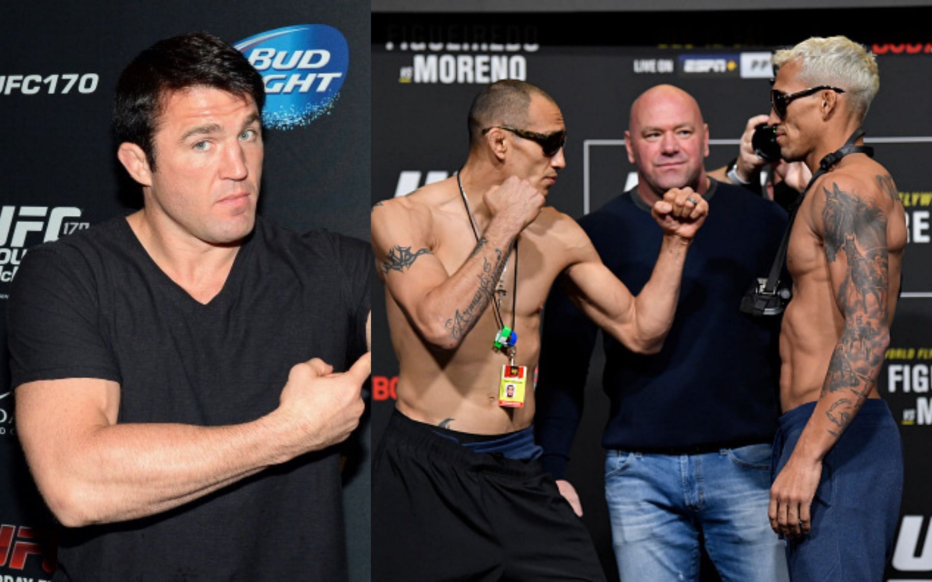 From left to right: Chael Sonnen, Tony Ferguson, and Charles Oliveira