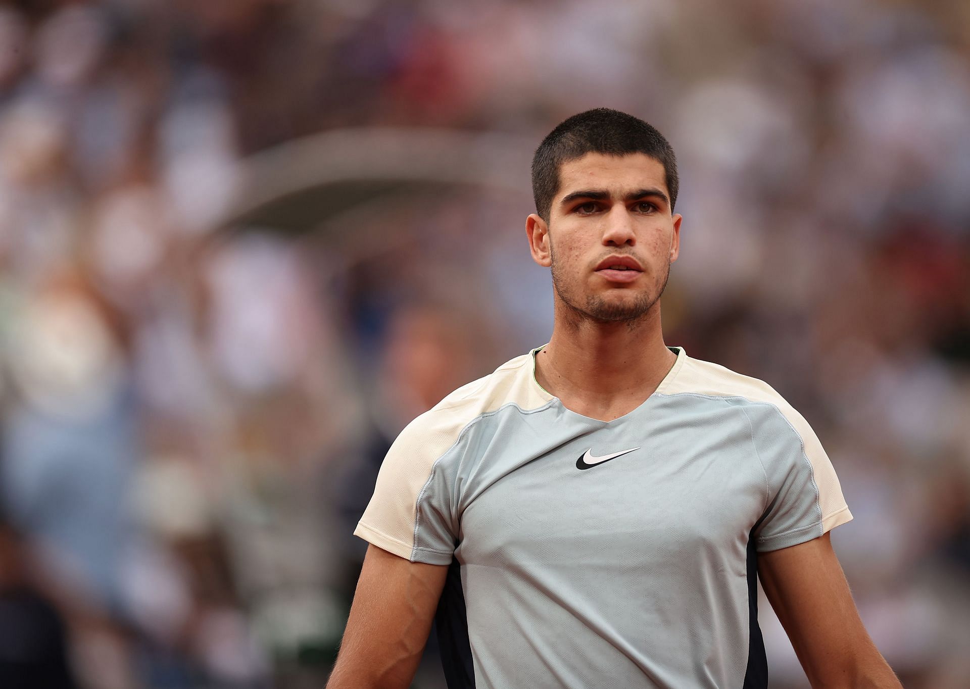 TUNNEL VISION: Nineteen-year-old Carlos Alcaraz, among the men-to-beat at Roland Garros, says that he is trying to focus just on his matches amid the attention and pressure