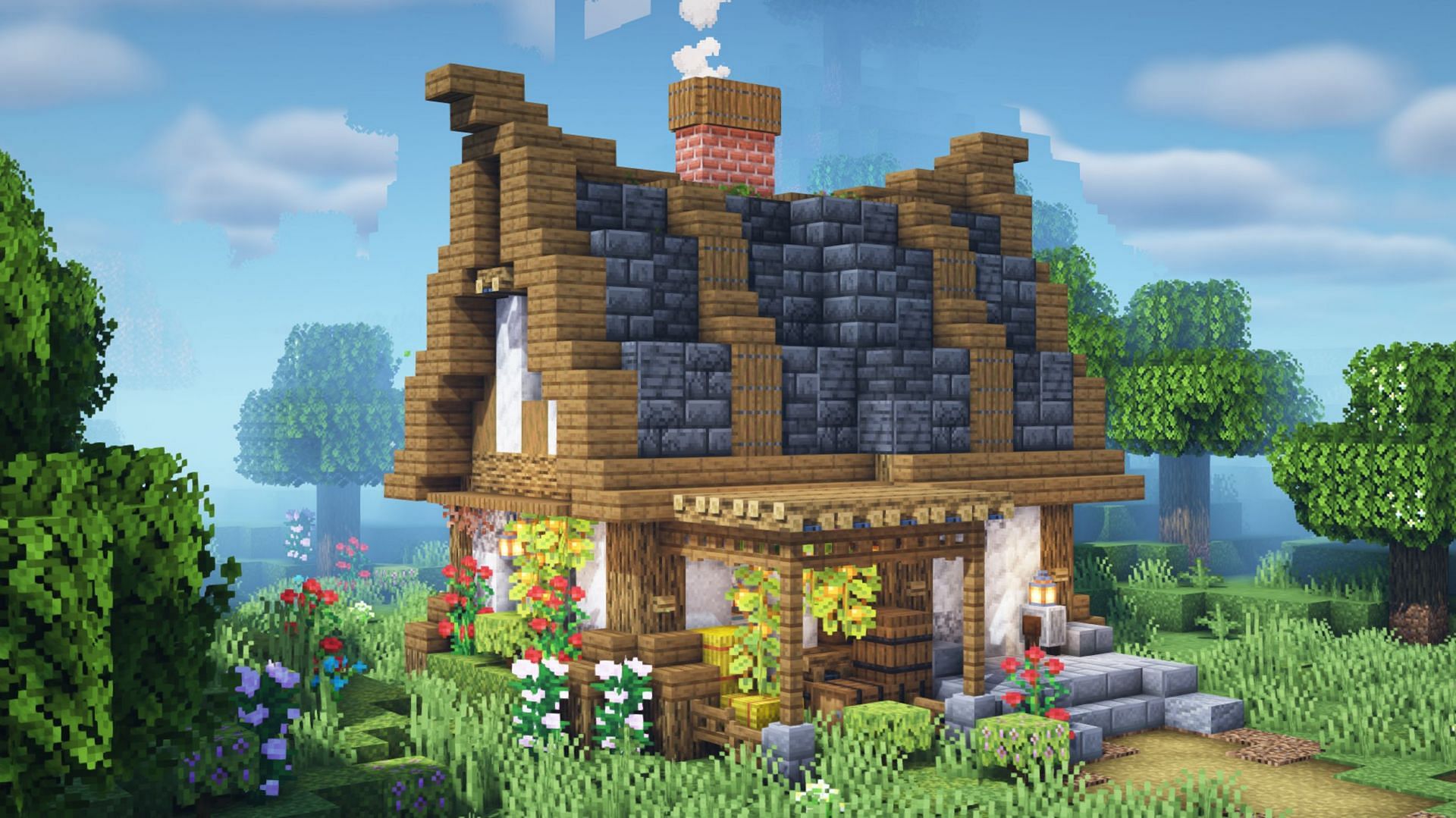 A medieval-styled Minecraft home (Image via u/iampd_2002/Reddit)