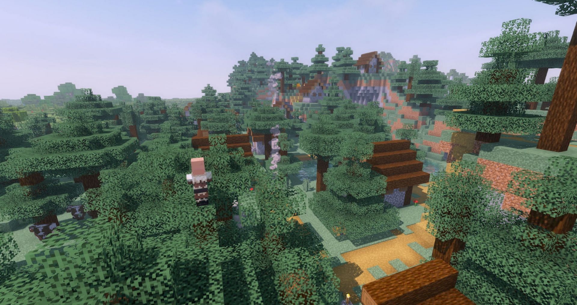 Four blacksmiths provide plenty of materials for players in this seed (Image via Mojang)